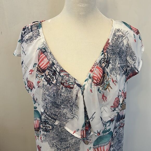 maison Jules Paris print collared dress Size L - Picture 4 of 8